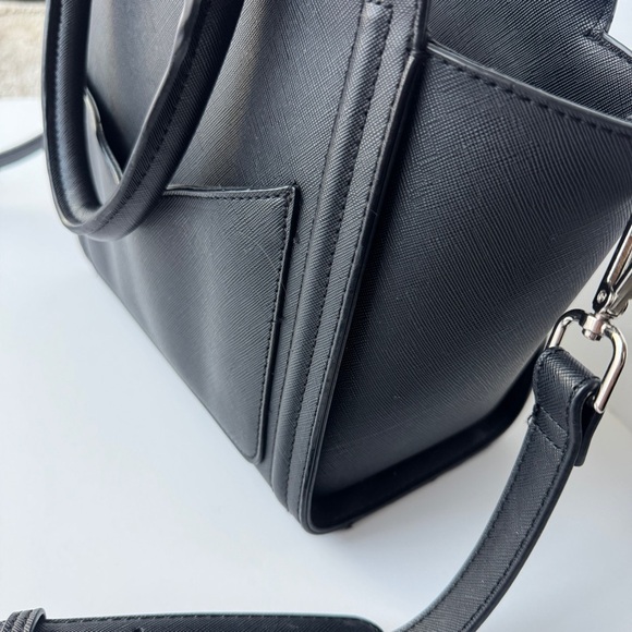 Steve Madden Structured Black Bag with Short and Long Strap - Picture 7 of 9